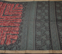 Sushila Vintage Indian Saree 100% Pure Silk Printed Floral Soft Craft Fabric