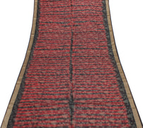 Sushila Vintage Indian Saree 100% Pure Silk Printed Floral Soft Craft Fabric