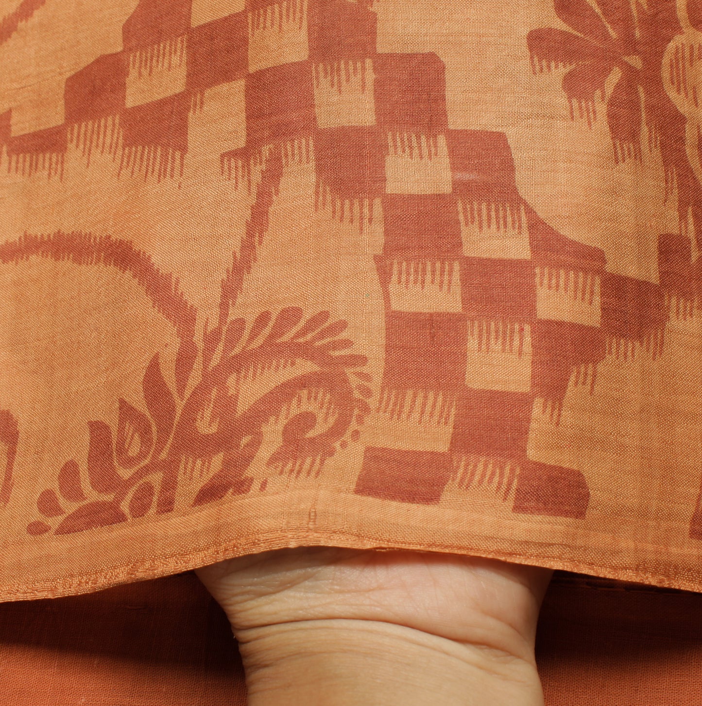 Sushila Vintage Brown Saree 100% Pure Silk Printed Floral Soft Craft Fabric