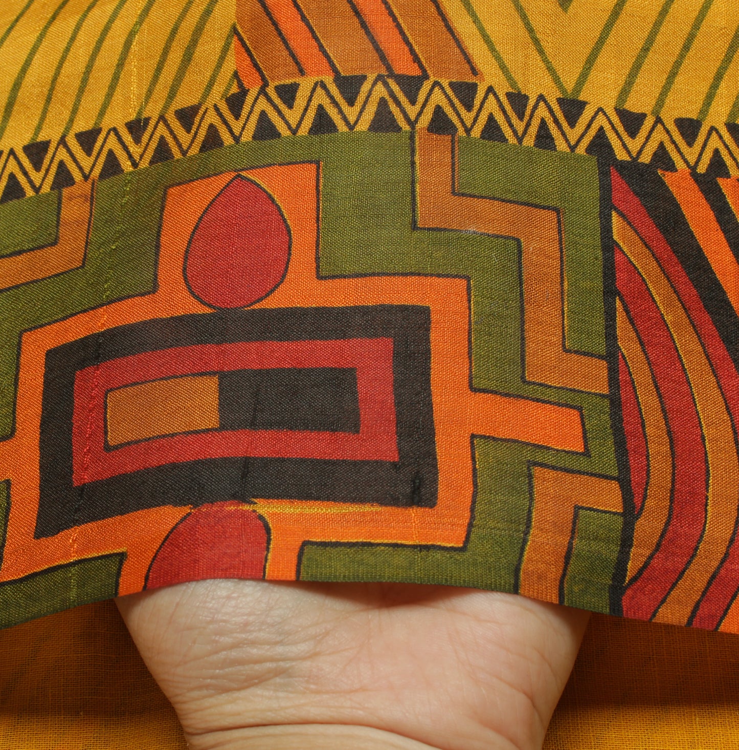 Sushila Vintage Mustard Indian Saree 100% Pure Silk Printed Soft Craft Fabric