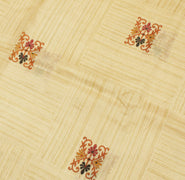 Sushila Vintage Cream Saree 100% Pure Silk Printed Floral Soft Craft Fabric