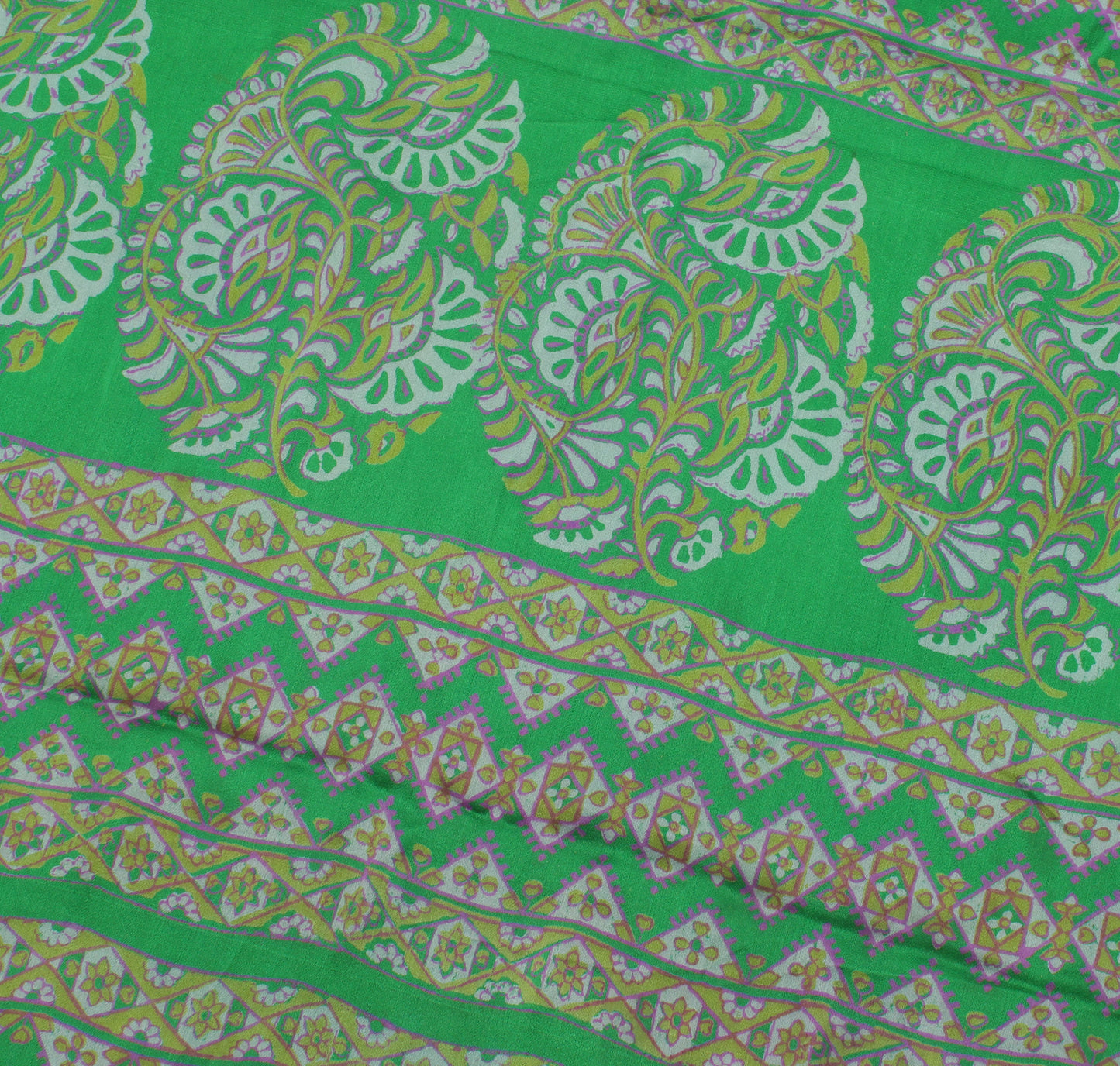 Sushila Vintage Orange Saree 100% Pure Crepe Silk Printed Floral Soft  Fabric