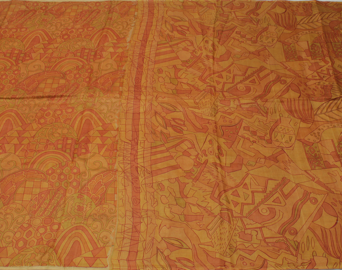 Sushila Vintage Brown Indian Saree 100% Pure Silk Printed Soft Craft Sari Fabric