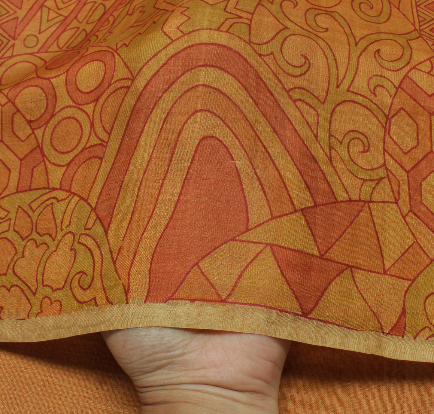 Sushila Vintage Brown Indian Saree 100% Pure Silk Printed Soft Craft Sari Fabric