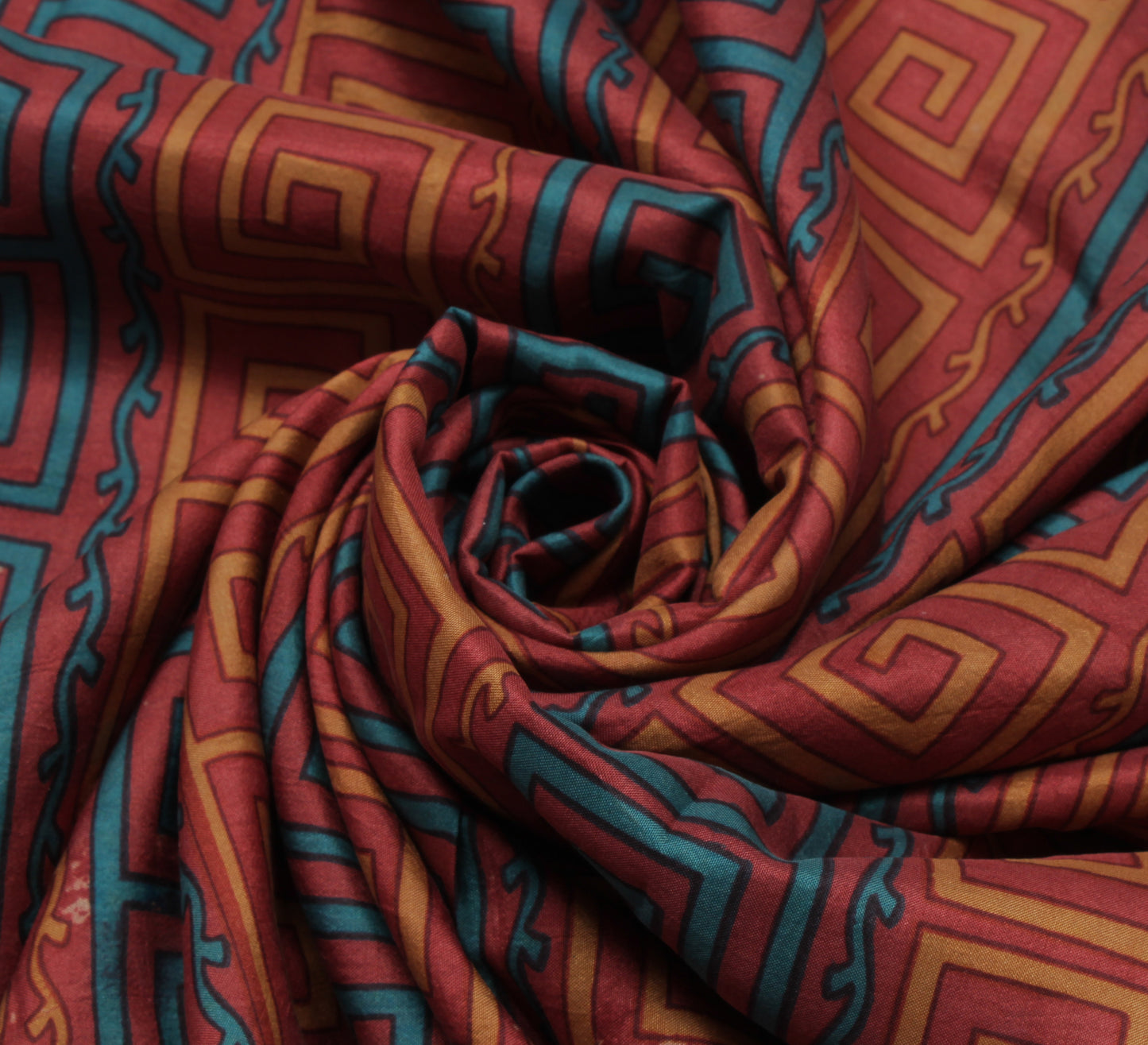 Sushila Vintage Indian Saree 100% Pure Silk Printed Soft Craft 5 Yard Fabric