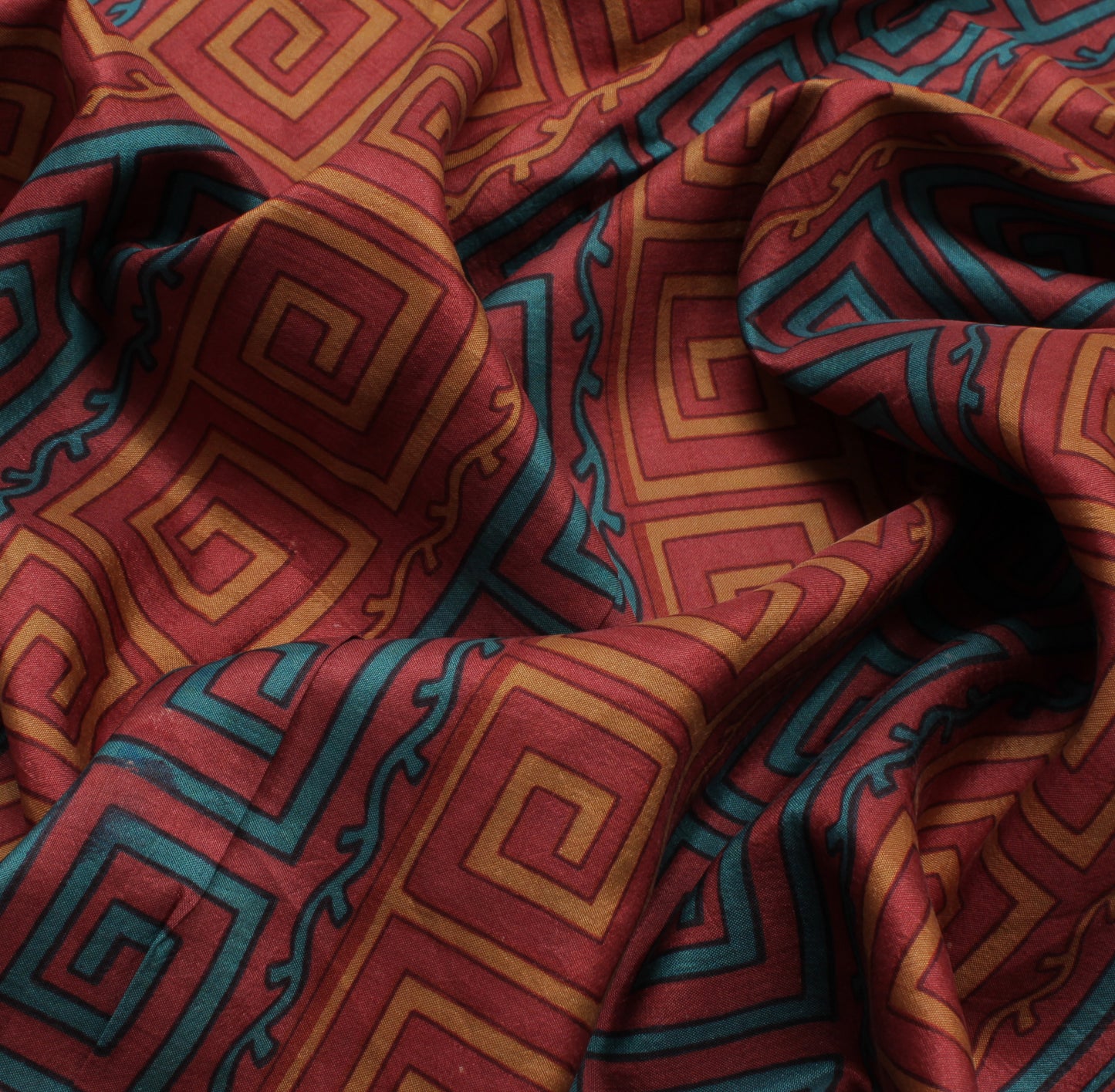 Sushila Vintage Indian Saree 100% Pure Silk Printed Soft Craft 5 Yard Fabric