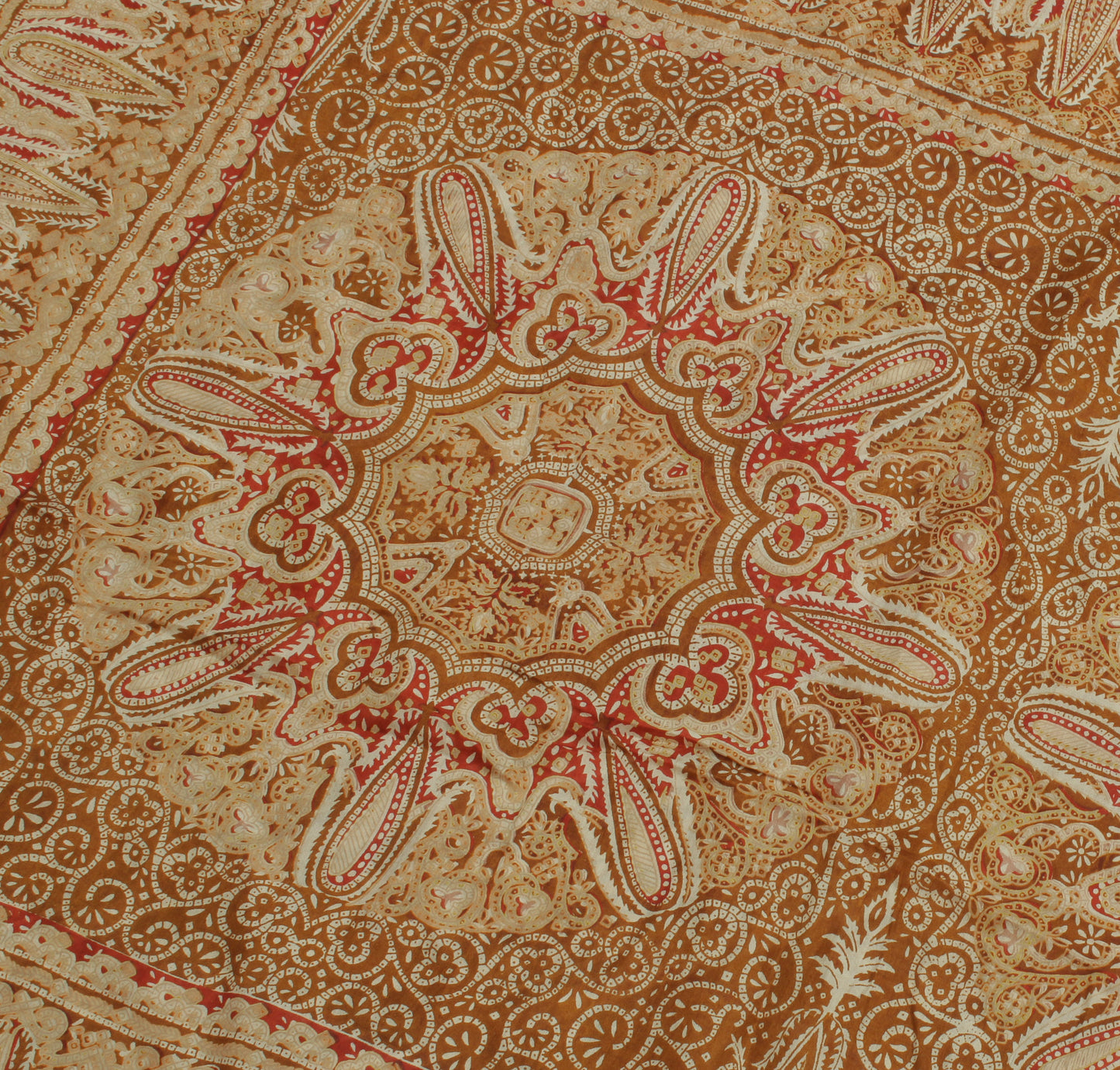 Sushila Vintage Brown Saree 100% Pure Silk Printed Floral Soft Craft Fabric