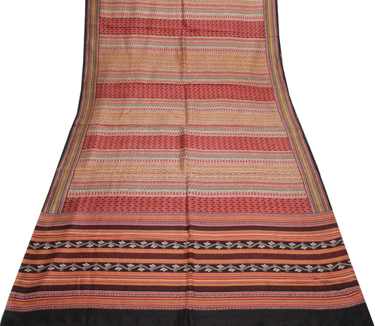 Sushila Vintage Multi-Color Saree Pure Silk Printed Floral Soft Craft Fabric