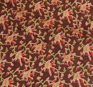 Sushila Vintage Mustard Saree 100% Pure Silk Printed Floral Soft Craft Fabric
