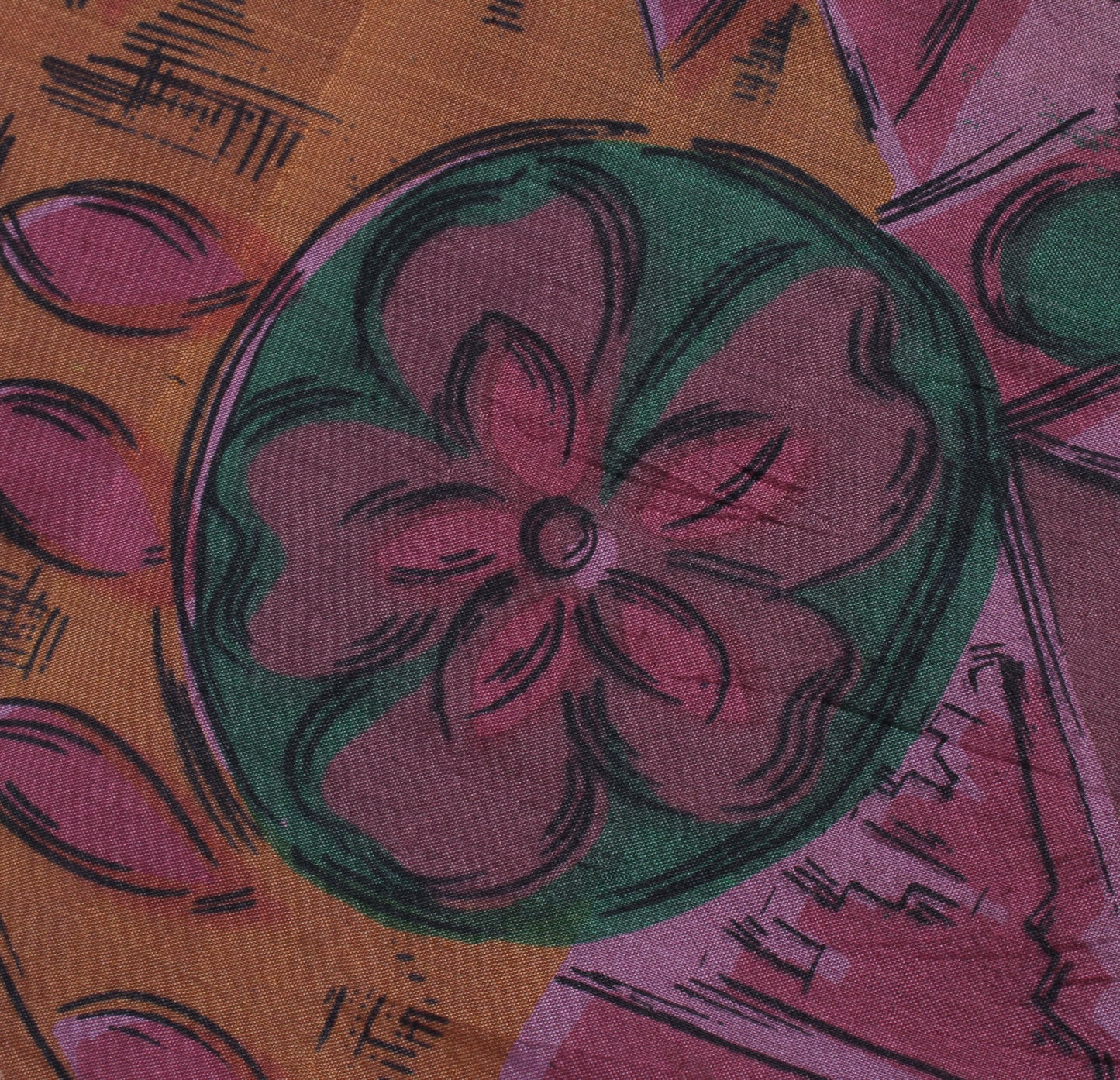 Sushila Vintage Indian Saree 100% Pure Silk Printed Soft Craft 5 Yard Fabric