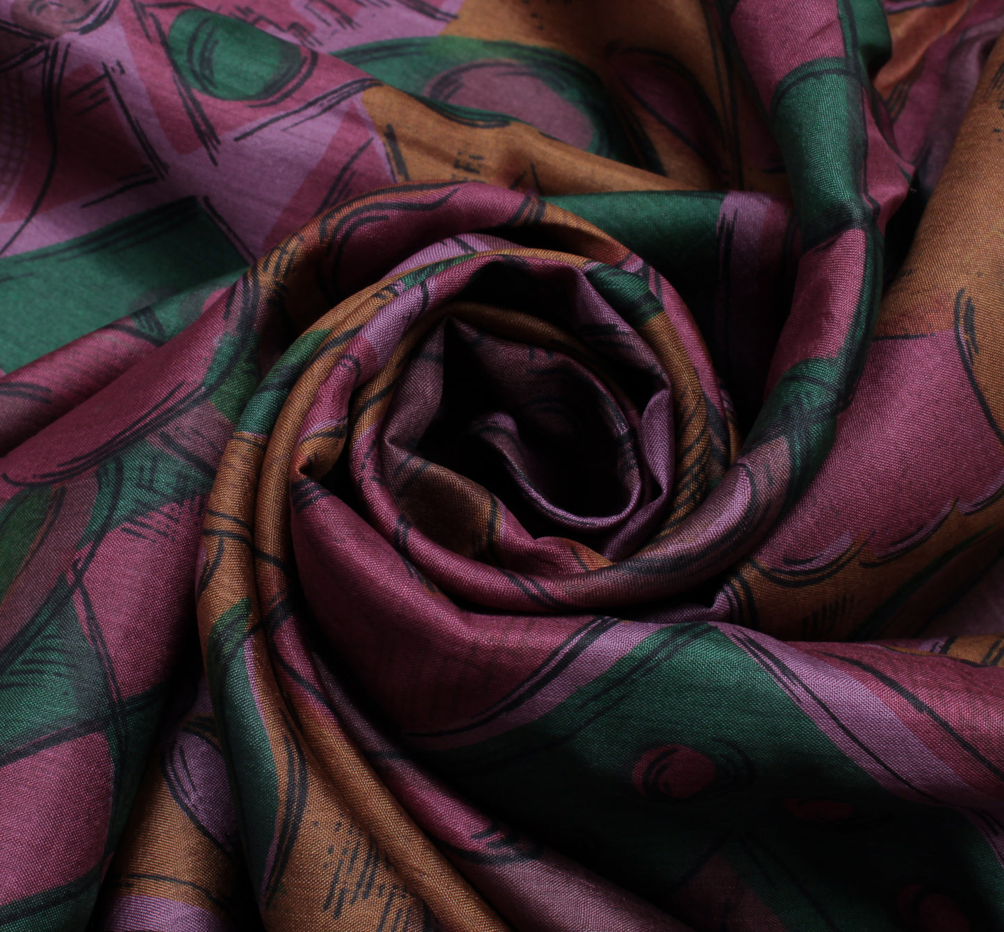 Sushila Vintage Indian Saree 100% Pure Silk Printed Soft Craft 5 Yard Fabric