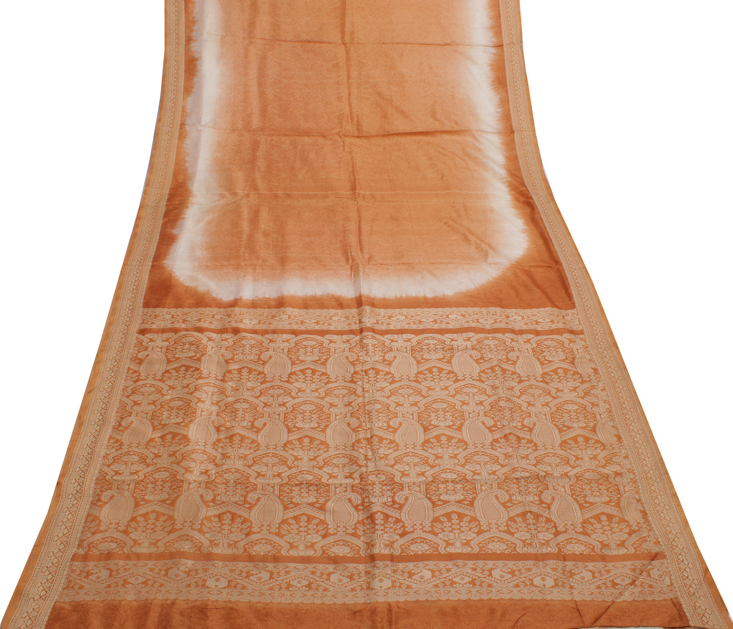 Sushila Vintage Indian Saree 100% Pure Silk Printed Floral Soft Craft Fabric