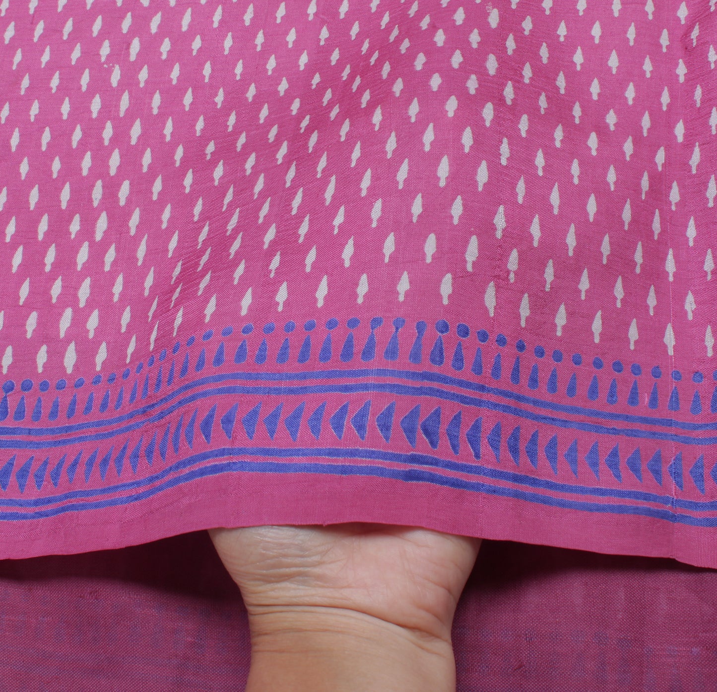Sushila Vintage Purple Saree 100% Pure Silk Printed Soft Craft 5 Yard Fabric