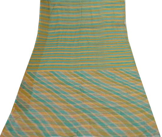 Sushila Vintage Multi-Color Saree 100% Pure Silk Printed Soft Craft Sari Fabric