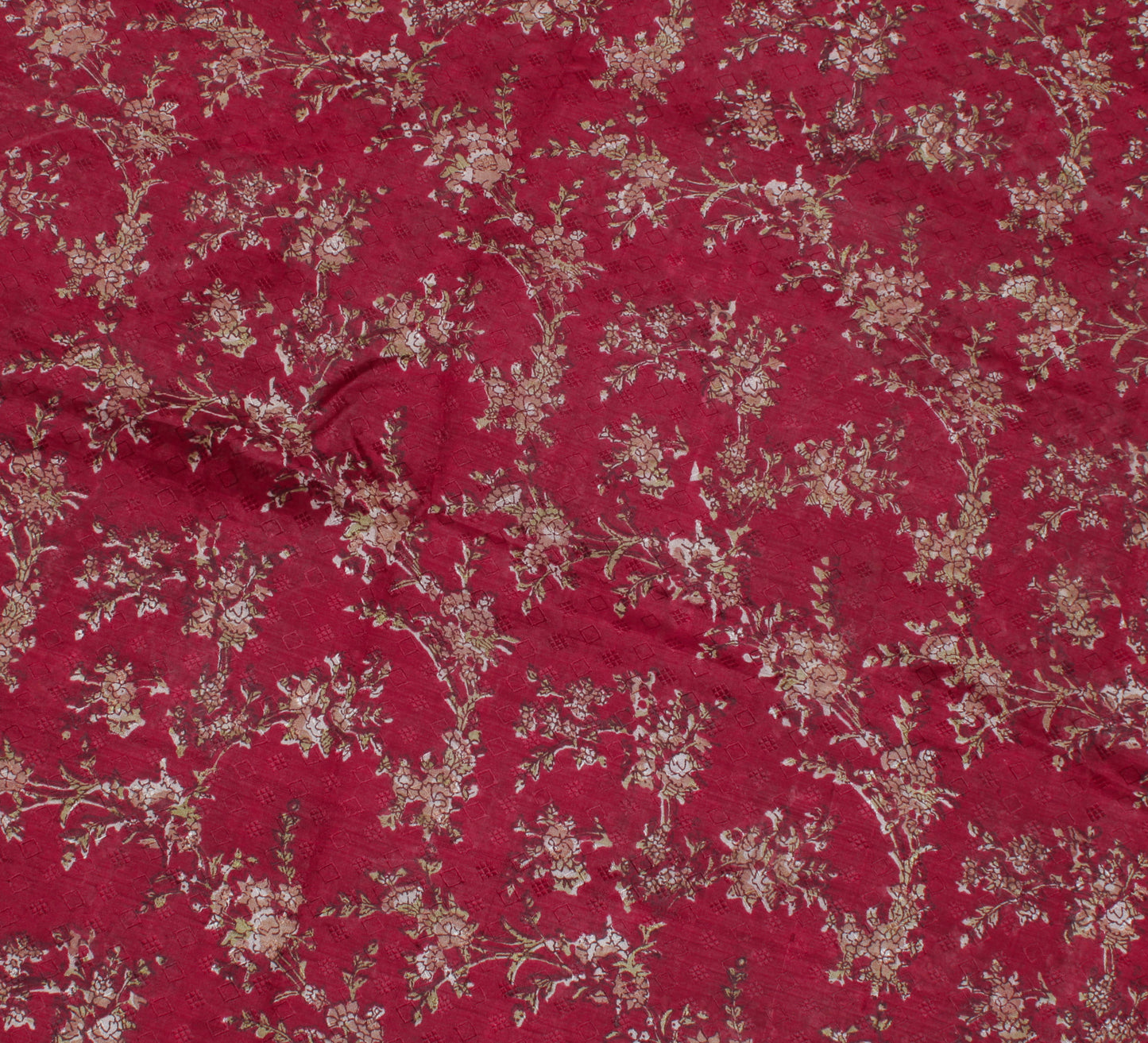 Sushila Vintage Maroon Saree 100% Pure Silk Printed Floral Soft Craft Fabric
