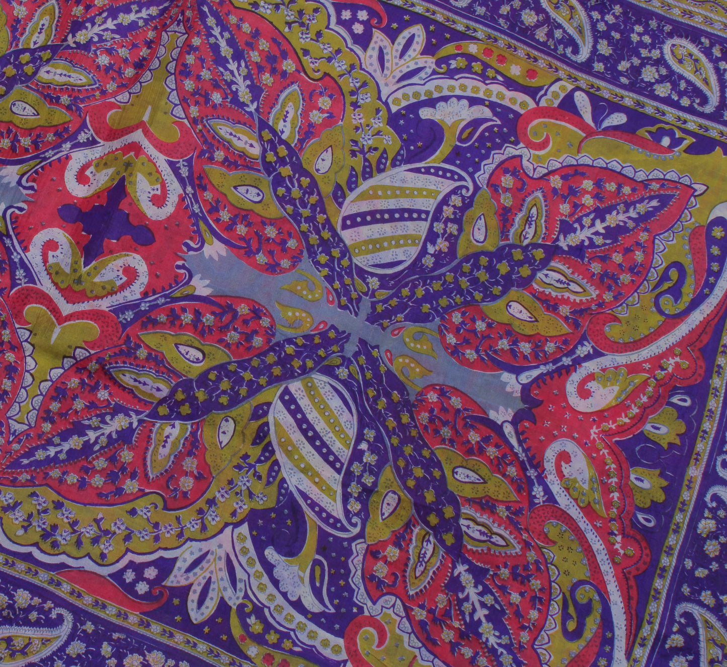 Sushila Vintage Indian Saree 100% Pure Silk Printed Soft Craft 5 Yard Fabric