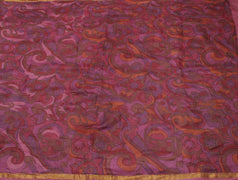 Sushila Vintage Indian Saree 100% Pure Silk Printed Floral Craft 5 Yard Fabric