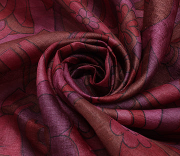 Sushila Vintage Indian Saree 100% Pure Silk Printed Floral Craft 5 Yard Fabric