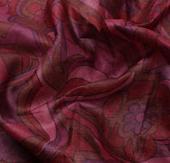 Sushila Vintage Indian Saree 100% Pure Silk Printed Floral Craft 5 Yard Fabric