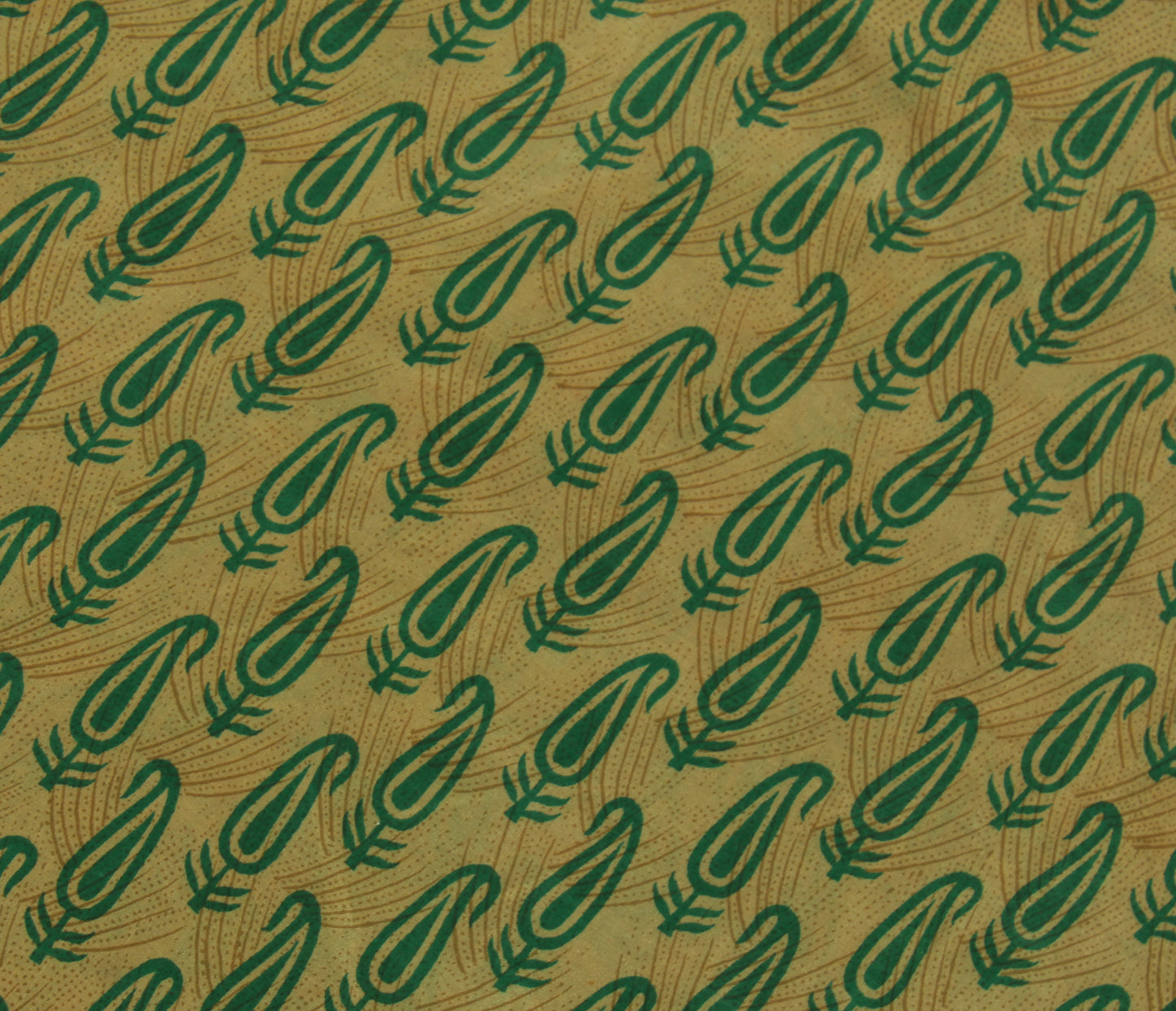 Sushila Vintage Brown Saree 100% Pure Silk Printed Paisley Soft Craft Fabric