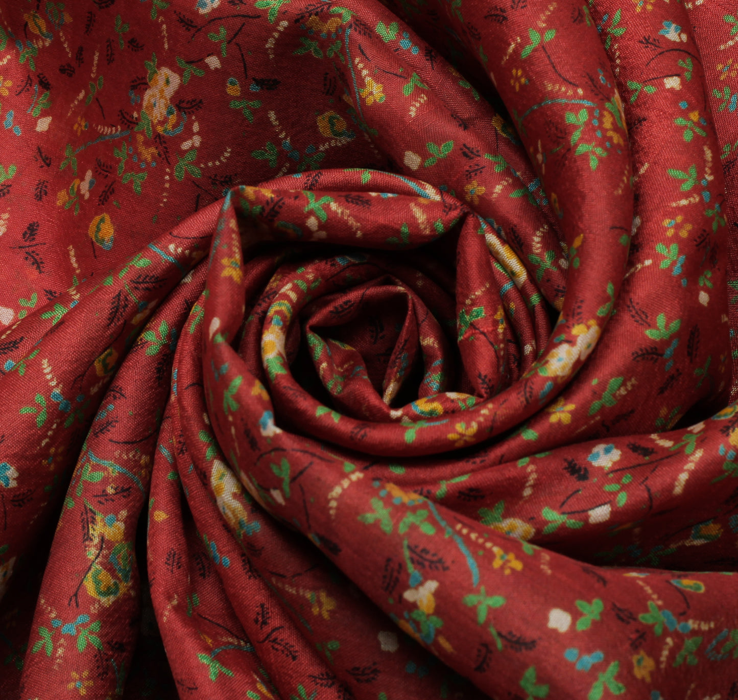 Sushila Vintage Indian Saree 100% Pure Silk Printed Floral Soft Craft Fabric