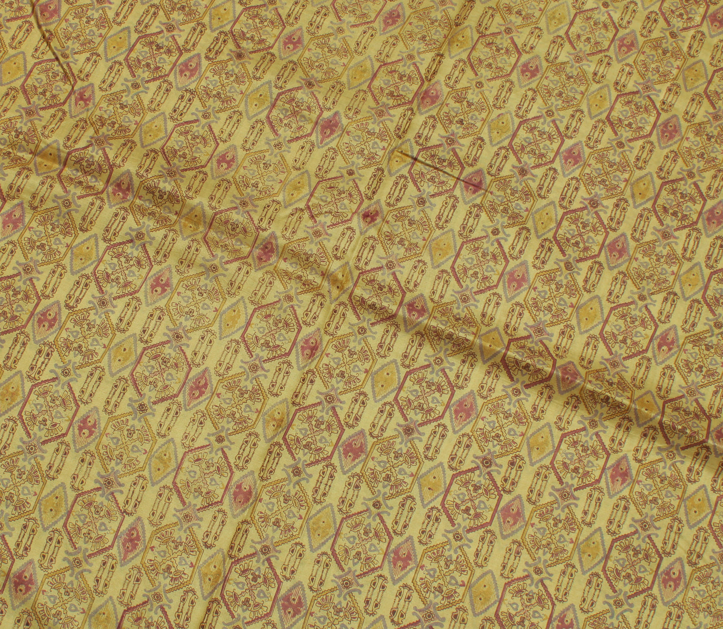 Sushila Vintage Green Saree 100% Pure Silk Printed Floral Soft Craft Fabric