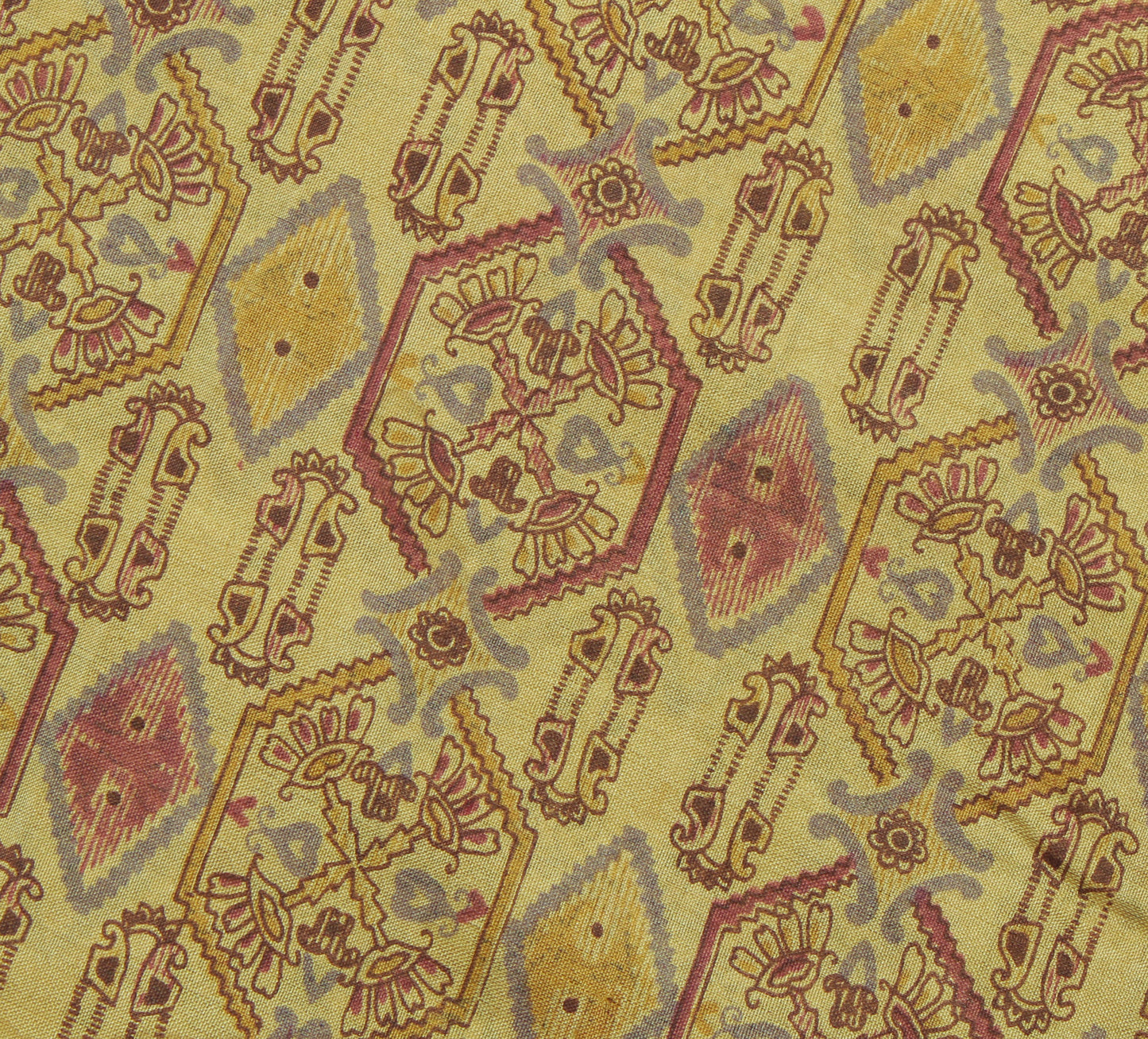 Sushila Vintage Green Saree 100% Pure Silk Printed Floral Soft Craft Fabric