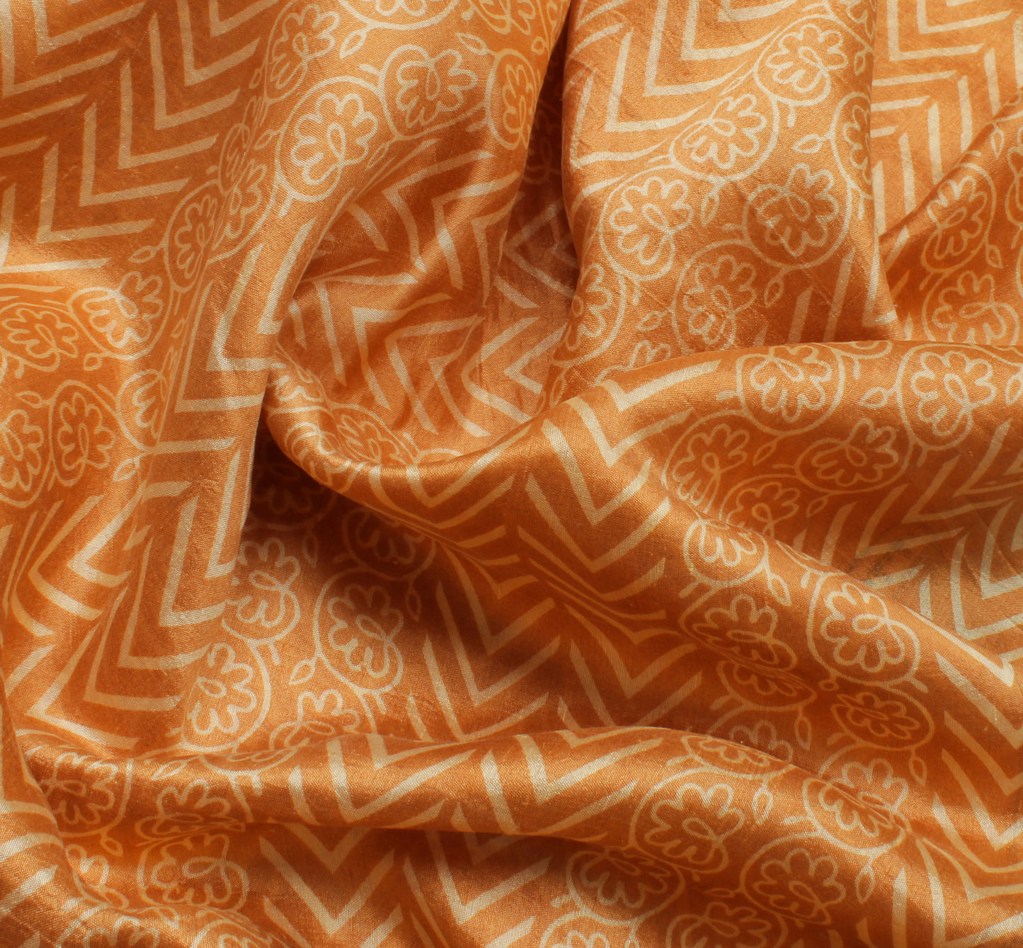 Sushila Vintage Indian Saree 100% Pure Silk Printed Soft Craft 5 Yard Fabric