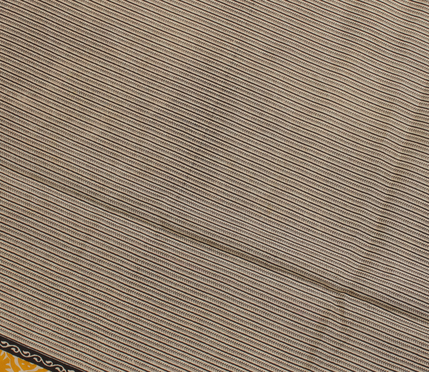 Sushila Vintage Yellow Saree 100% Pure Silk Printed Soft Craft 5 Yard Fabric