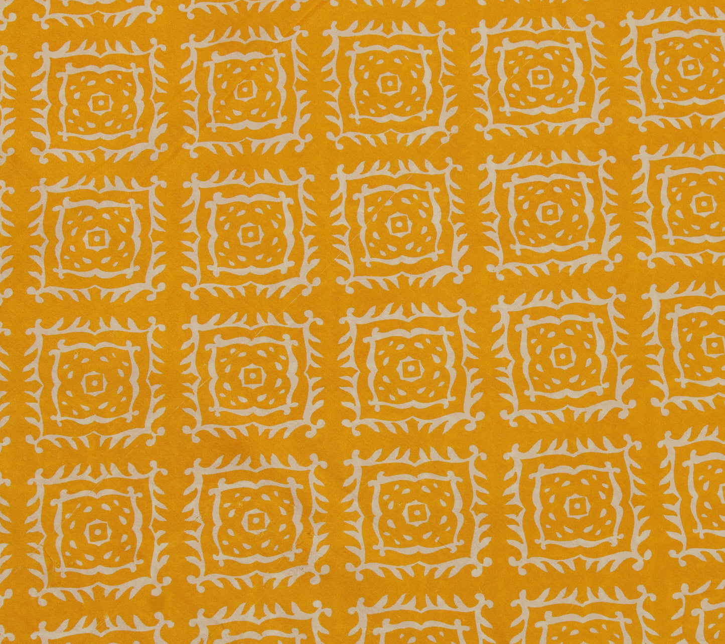 Sushila Vintage Yellow Saree 100% Pure Silk Printed Soft Craft 5 Yard Fabric