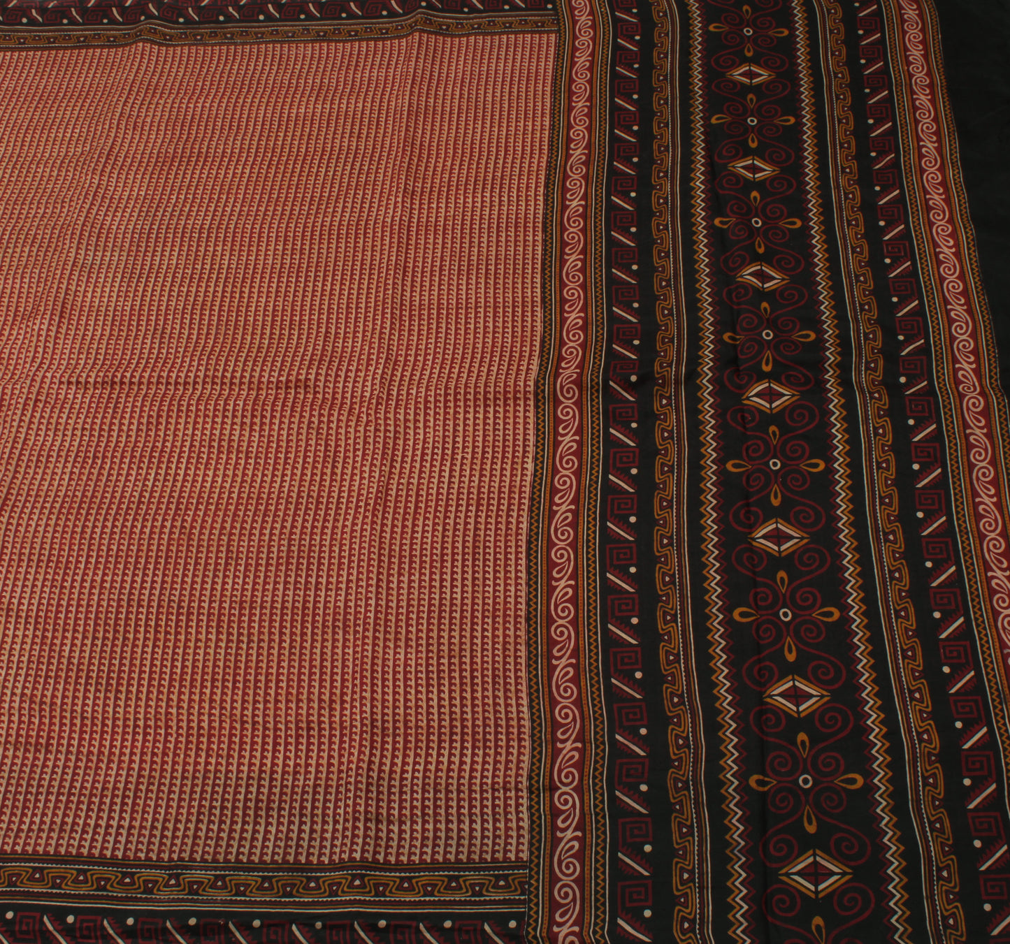 Sushila Vintage Indian Saree 100% Pure Silk Printed Soft Craft 5 Yard Fabric