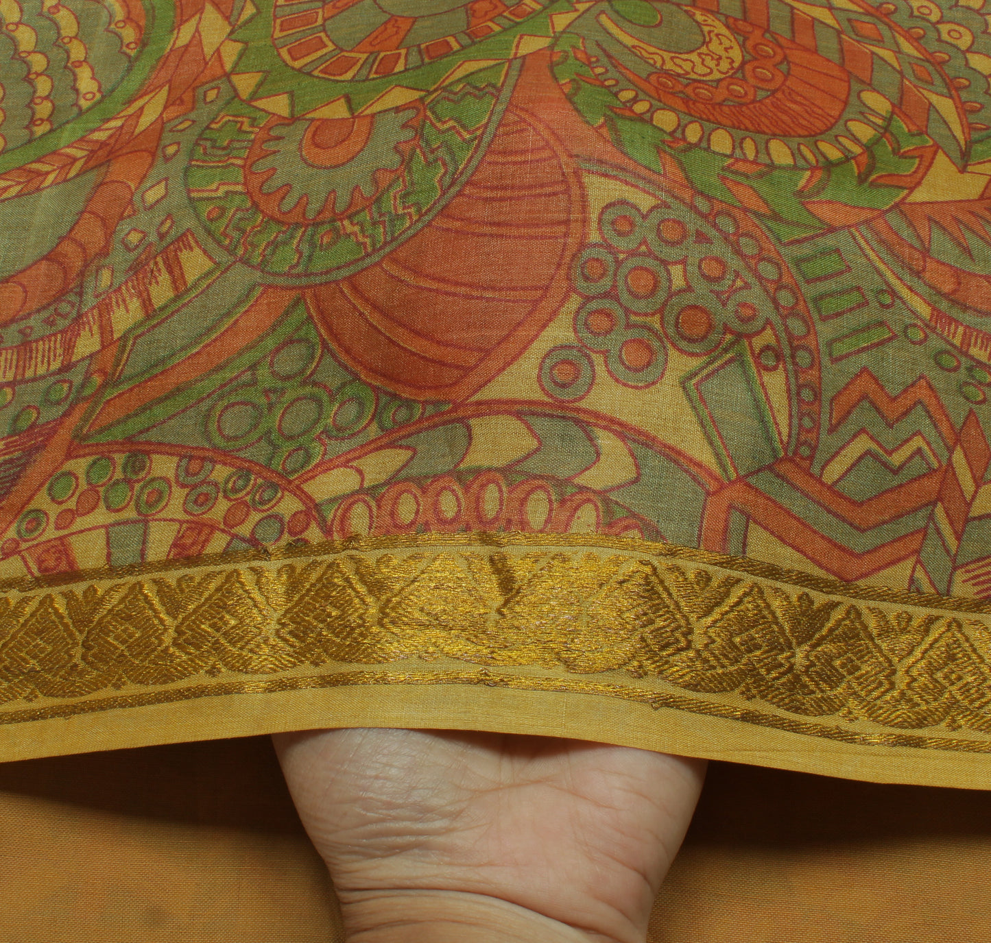 Sushila Vintage Indian Saree 100% Pure Silk Printed Floral Soft Craft Fabric