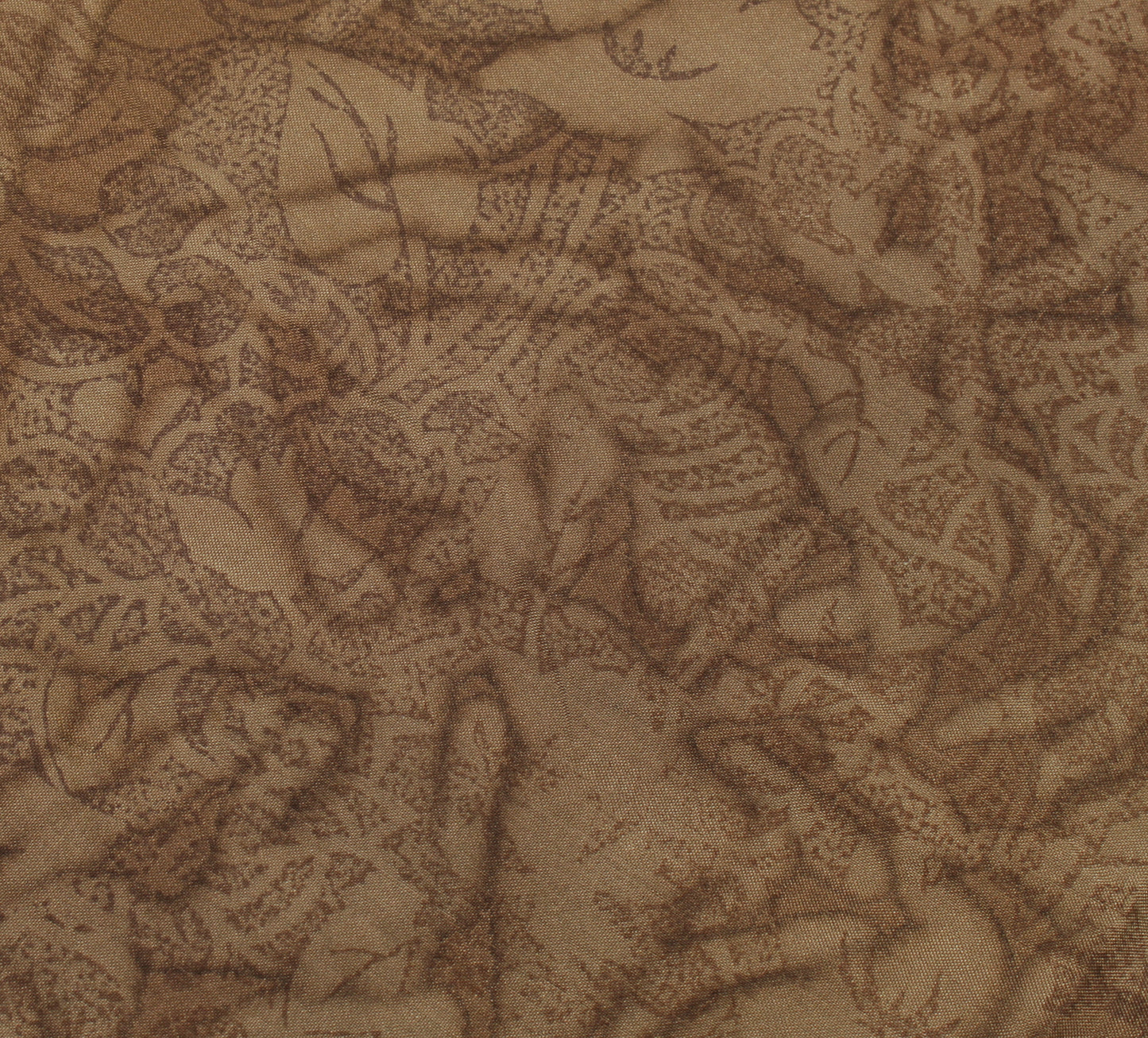 Sushila Vintage Brown Saree 100% Pure Silk Printed Floral Soft Craft Fabric