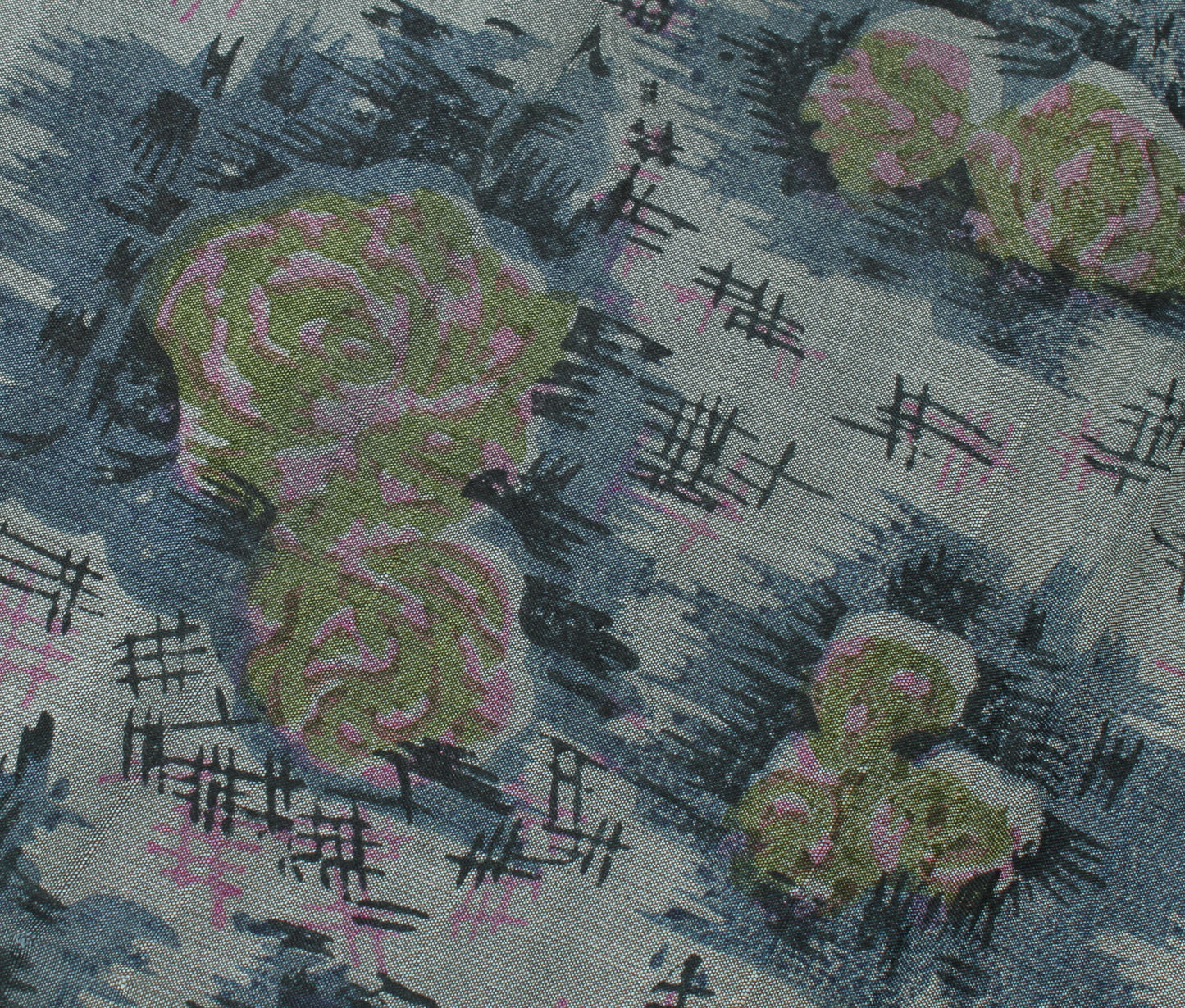 Sushila Vintage Gray Saree 100% Pure Silk Printed Floral Soft Craft Fabric