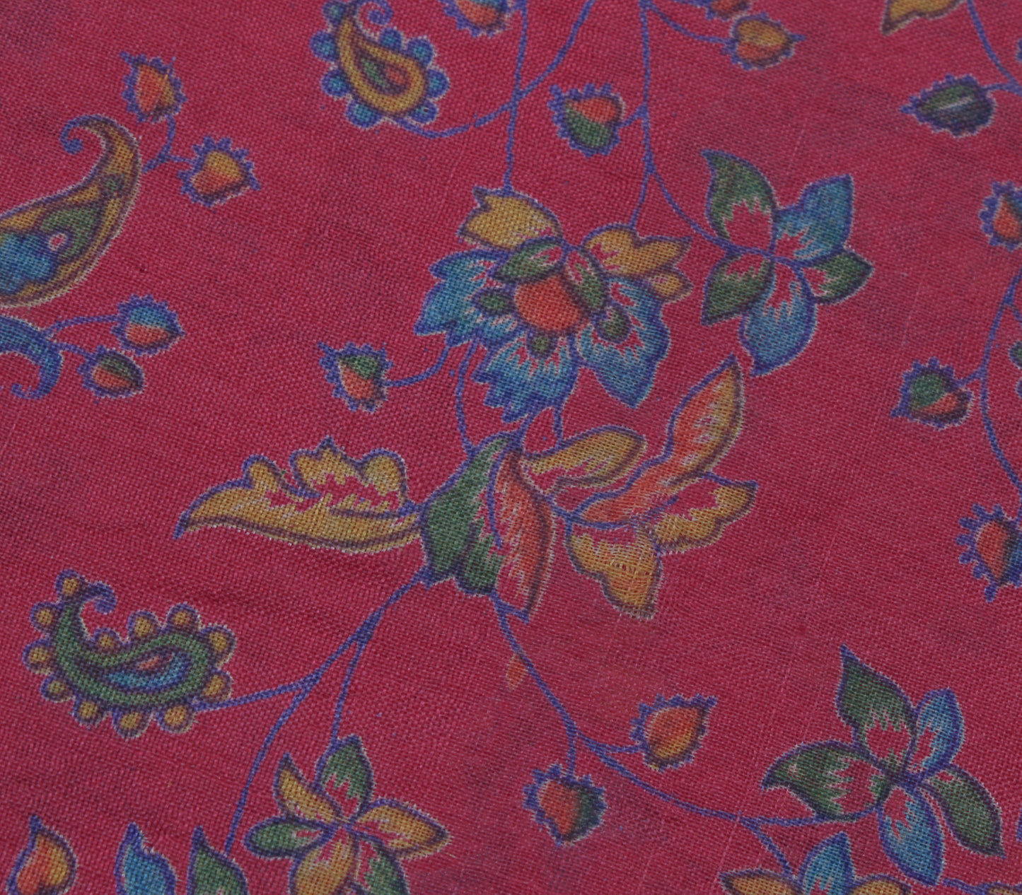 Sushila Vintage Indian Saree 100% Pure Silk Printed Floral Soft Craft Fabric