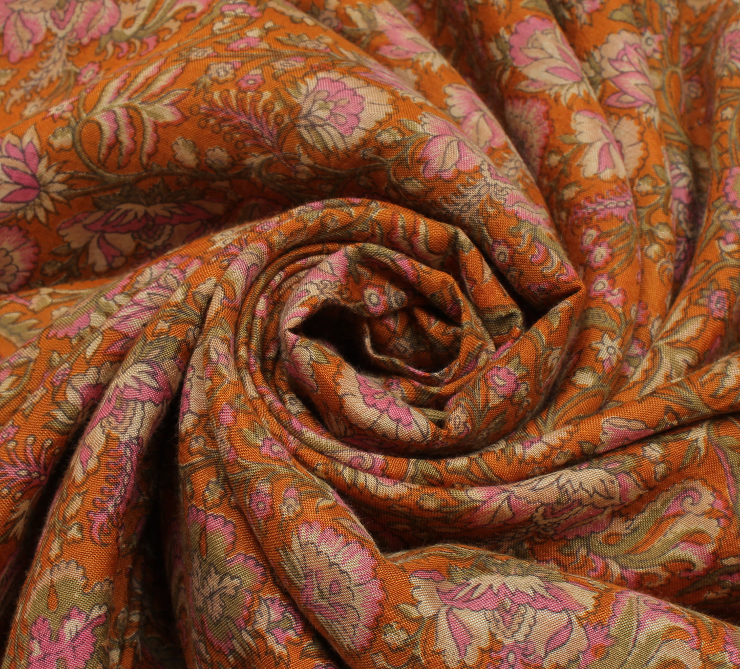 Sushila Vintage Mustard Saree 100% Pure Cotton Printed Floral Soft Craft Fabric