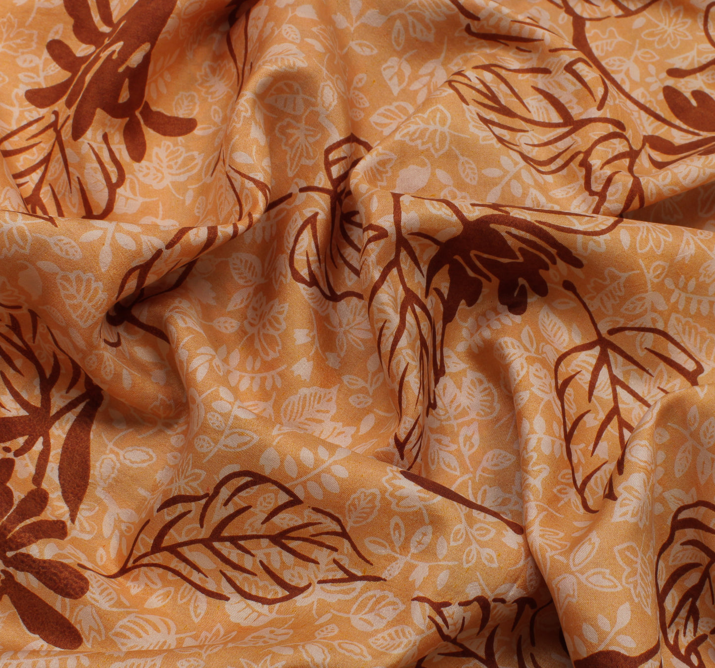 Sushila Vintage Peach Saree 100% Pure Silk Printed Floral Soft Craft Fabric