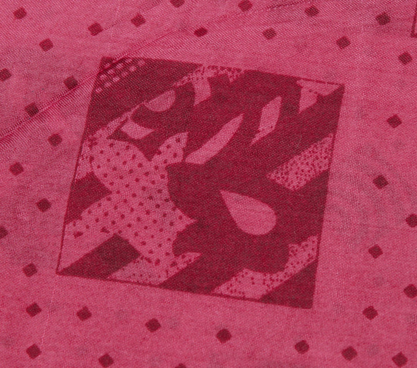 Sushila Vintage Pink Indian Saree 100% Pure Silk Printed Soft Craft Sari Fabric