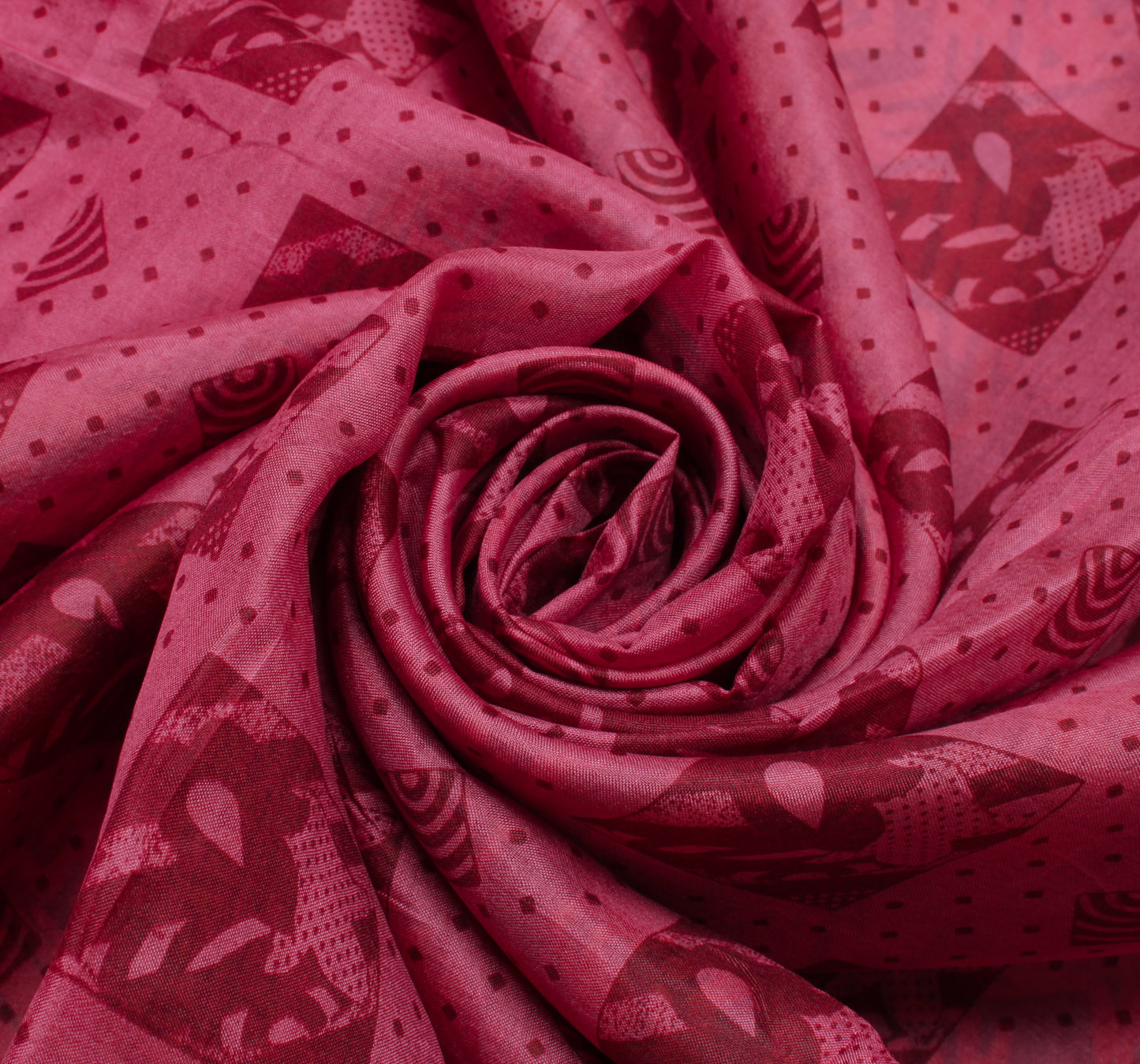 Sushila Vintage Pink Indian Saree 100% Pure Silk Printed Soft Craft Sari Fabric