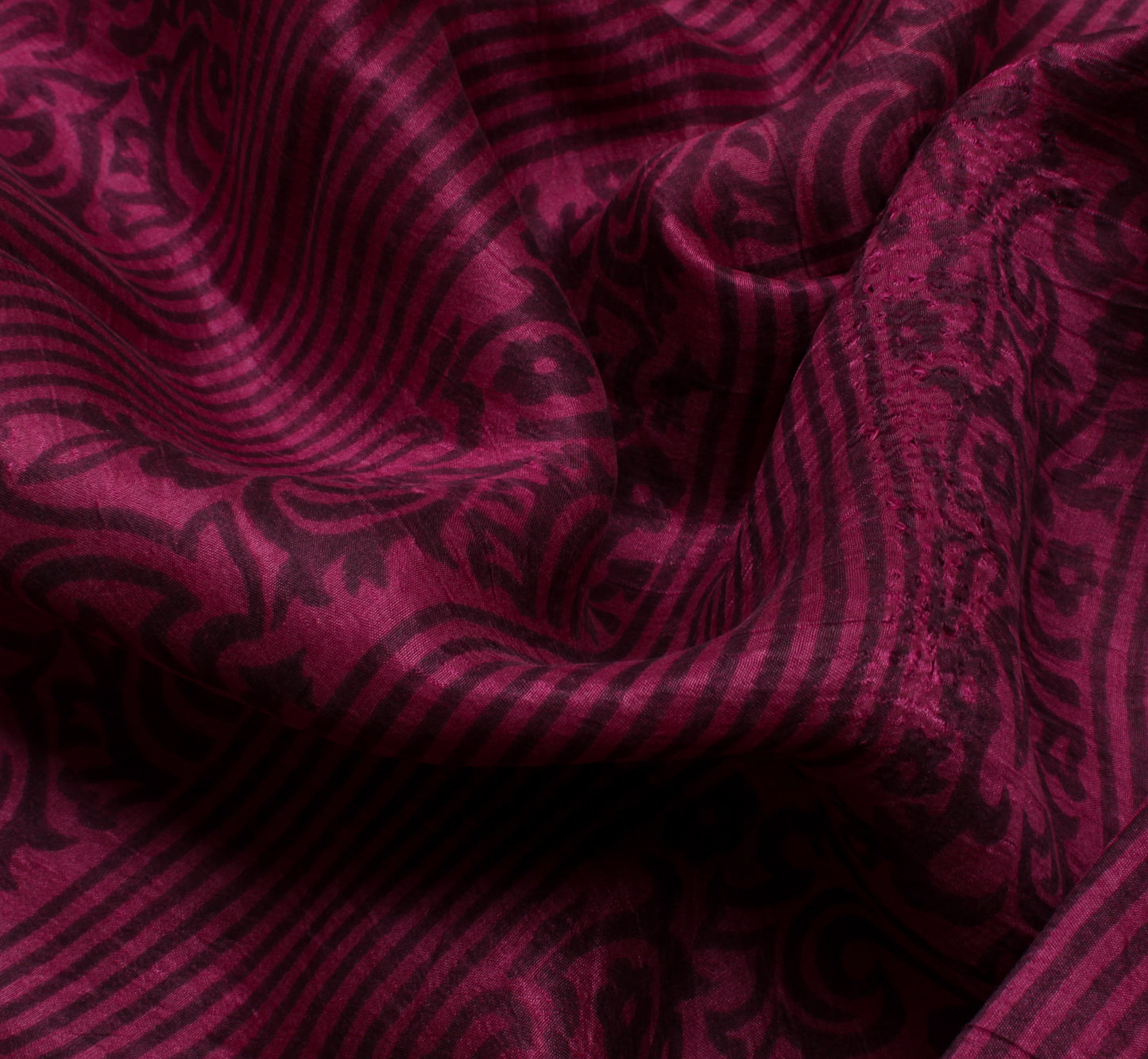 Sushila Vintage Pink Indian Saree 100% Pure Silk Printed  Soft Craft Fabric