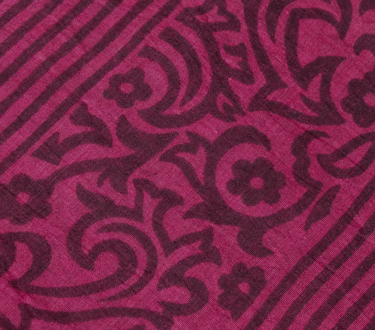 Sushila Vintage Pink Indian Saree 100% Pure Silk Printed  Soft Craft Fabric