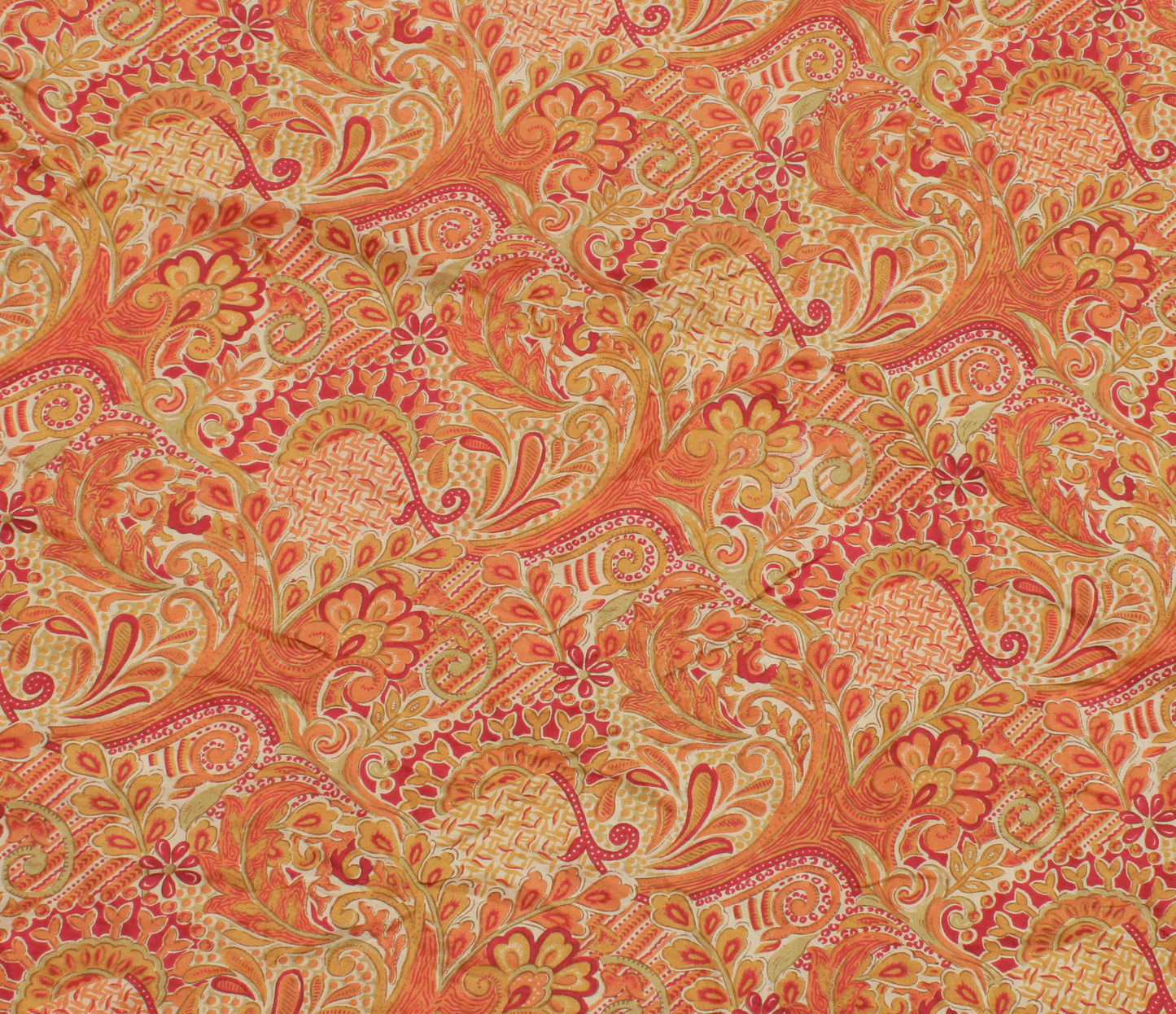 Sushila Vintage Indian Saree 100% Pure Silk Printed Floral Soft Craft Fabric