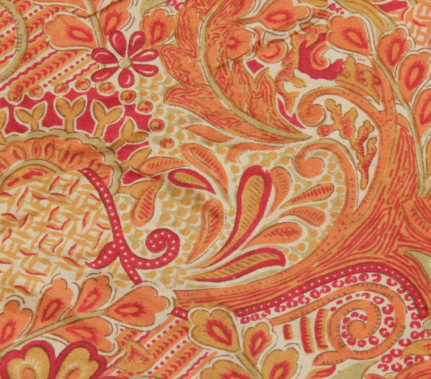 Sushila Vintage Indian Saree 100% Pure Silk Printed Floral Soft Craft Fabric