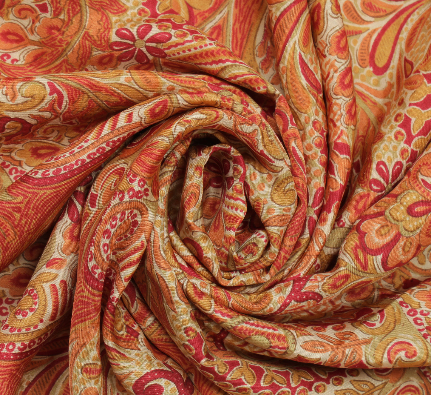 Sushila Vintage Indian Saree 100% Pure Silk Printed Floral Soft Craft Fabric