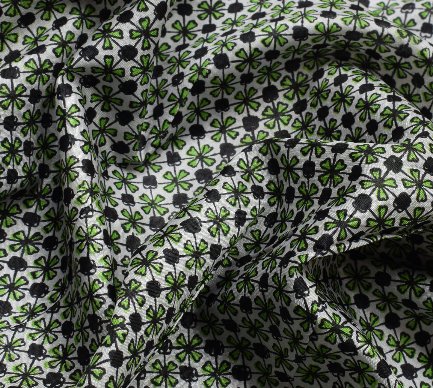 Sushila Vintage White Saree 100% Pure Silk Printed Floral Soft Craft Fabric