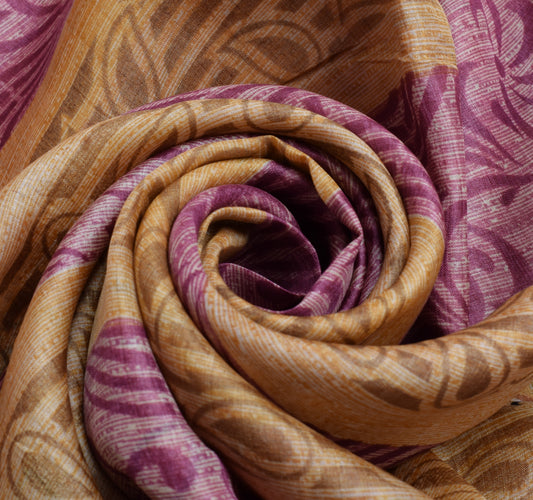 Sushila Vintage Multi-Color Saree Pure Silk Printed Floral Soft Craft Fabric