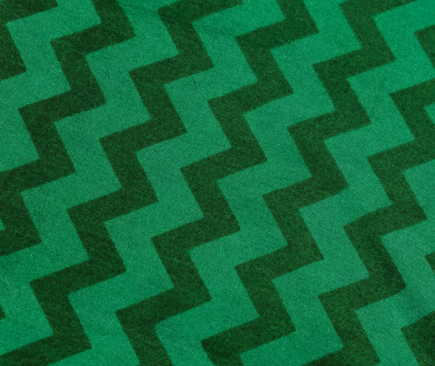 Sushila Vintage Green Saree 100% Pure Silk Printed Zig-Zag Soft Craft Fabric