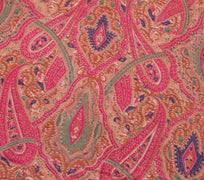 Sushila Vintage Indian Saree 100% Pure Silk Printed Floral Soft Craft Fabric