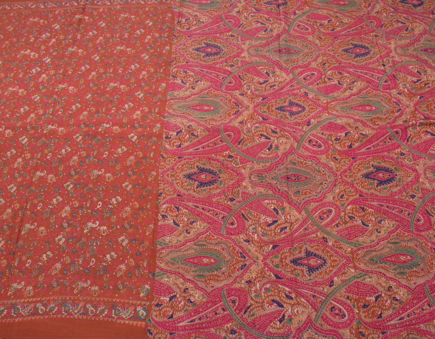 Sushila Vintage Indian Saree 100% Pure Silk Printed Floral Soft Craft Fabric