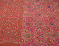 Sushila Vintage Indian Saree 100% Pure Silk Printed Floral Soft Craft Fabric